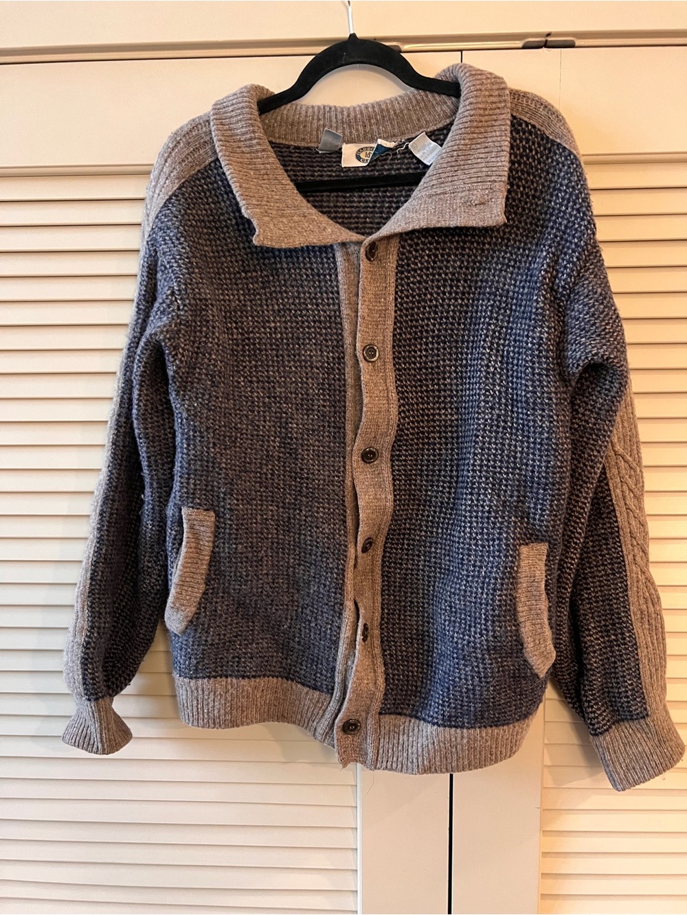 Vintage Harbor Club 100% Shetland Wool Cardigan L